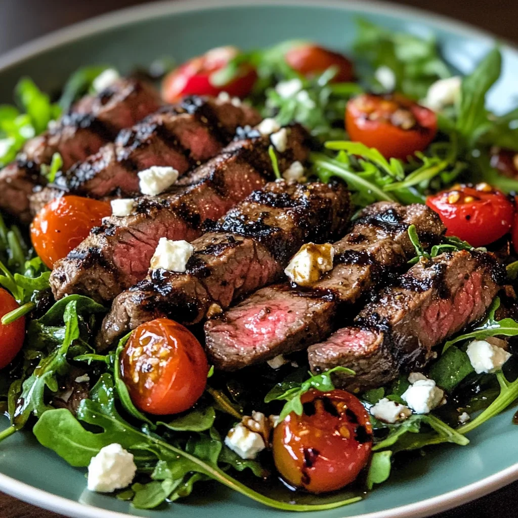 Grilled Balsamic Steak Salad with Arugula