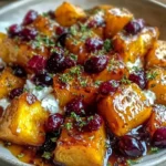 Caramelized Butternut Squash with Ricotta and Cranberry-Honey Drizzle
