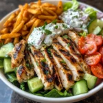 Creamy Garlic Herb Chicken with Crispy Fries