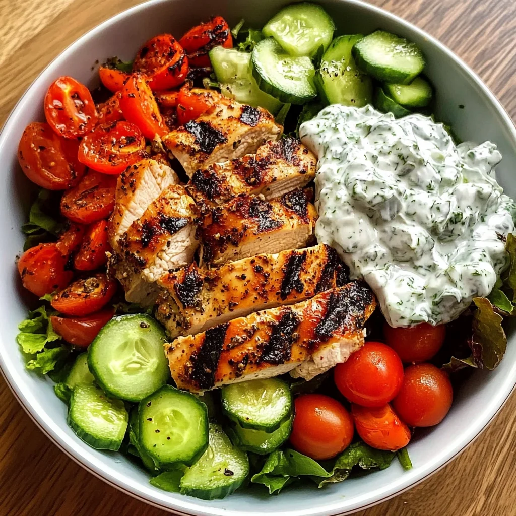 Greek Chicken Power Bowl with Tzatziki Sauce