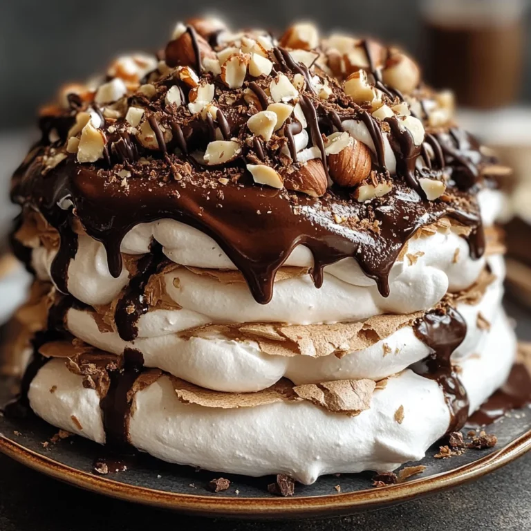 Layered Chocolate Hazelnut Pavlova