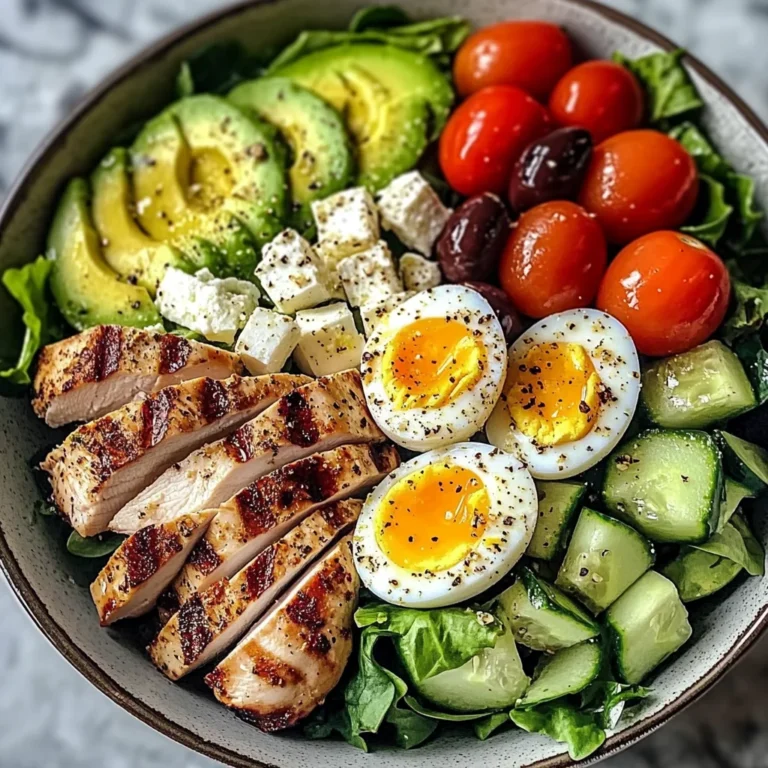Mediterranean Power Salad with Grilled Chicken & Jammy Eggs