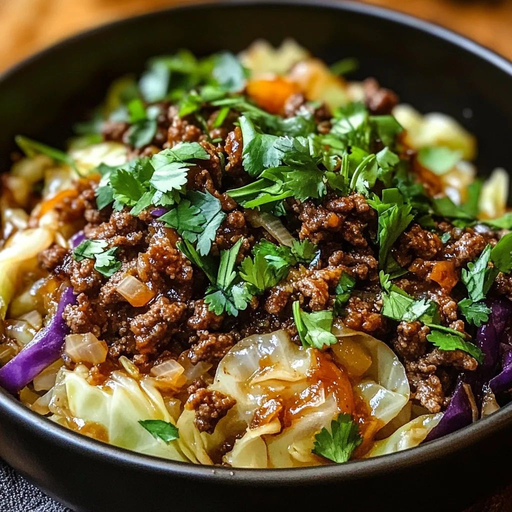 Mongolian Beef and Cabbage Bowl