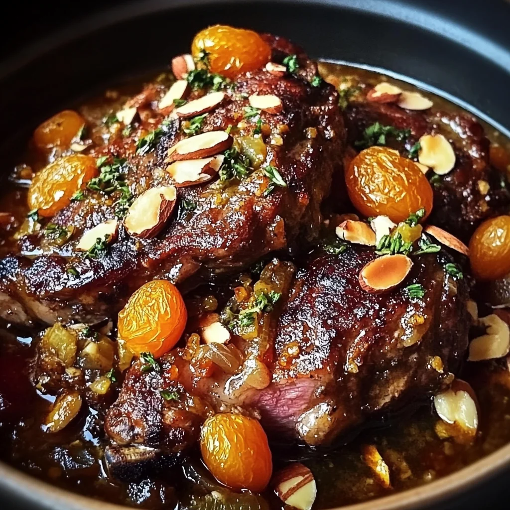 Moroccan Lamb Shoulder with Apricots and Almonds