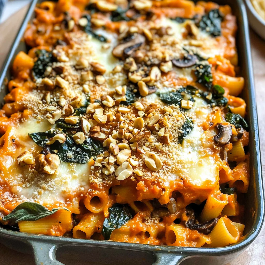 Pasta Bake with Pumpkin Tomato Sauce