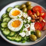 Turkish-Style Protein Plate with Eggs, Feta & Veggies